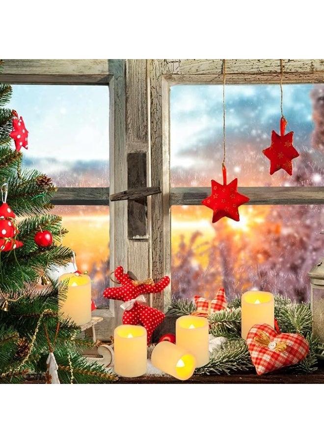 مجموعة من 24 شمعة نذرية تعمل بالبطارية بدون لهب ومتموجة، تضيء لأكثر من 200 ساعة، مصابيح شاي LED، شمعة نذرية تعمل بالكهرباء، شمعة وهمية خارجية ومتموجة، بكميات كبيرة لحفلات الزفاف وحفلات الهالوين وعيد الميلاد - Image 2