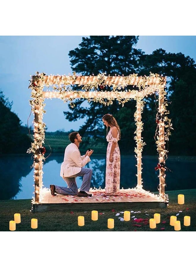 مجموعة من 24 شمعة نذرية تعمل بالبطارية بدون لهب ومتموجة، تضيء لأكثر من 200 ساعة، مصابيح شاي LED، شمعة نذرية تعمل بالكهرباء، شمعة وهمية خارجية ومتموجة، بكميات كبيرة لحفلات الزفاف وحفلات الهالوين وعيد الميلاد - Image 3