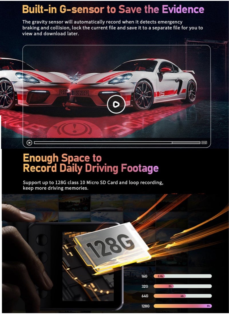DDPAI Z50 4K Ultra HD Resolution Dash Cam Front and Rear Built-in GPS Wi-Fi, 3680P Front, 1080P Rear Dual Dash Camera