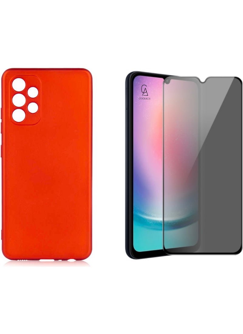 Soft Phone Case and Ghost Privacy Screen Protector Set Compatible with Samsung Galaxy A32 4g