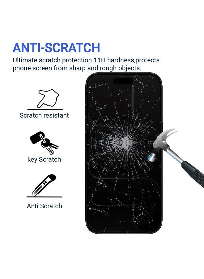 PRIMEEIGHT [3 PACK] iPhone Air Privacy Screen Protector 6.3 Inch Display Ultra Thin 9H Hardness Tempered Glass Easy to Install HD Privacy Screen - Image 3