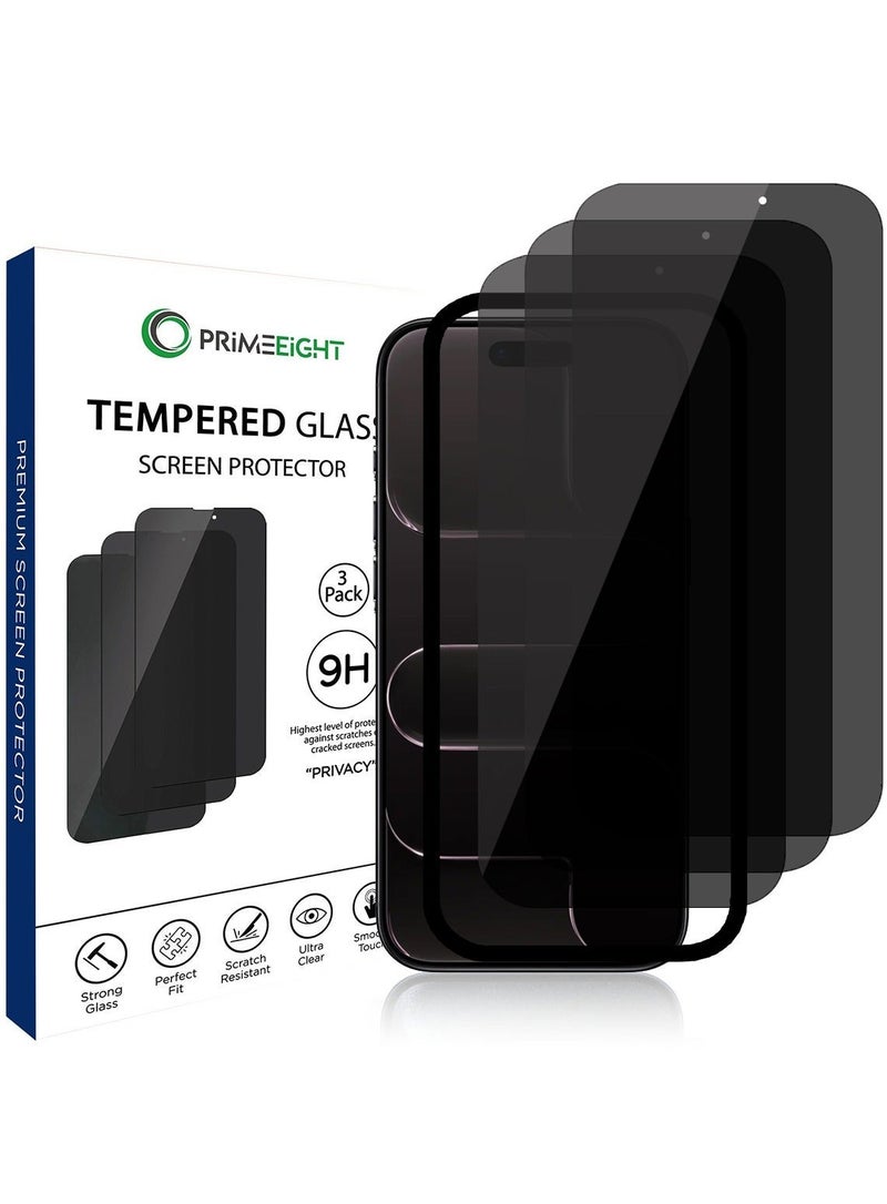 PRIMEEIGHT [3 PACK] iPhone Air Privacy Screen Protector 6.3 Inch Display Ultra Thin 9H Hardness Tempered Glass Easy to Install HD Privacy Screen - Image 1