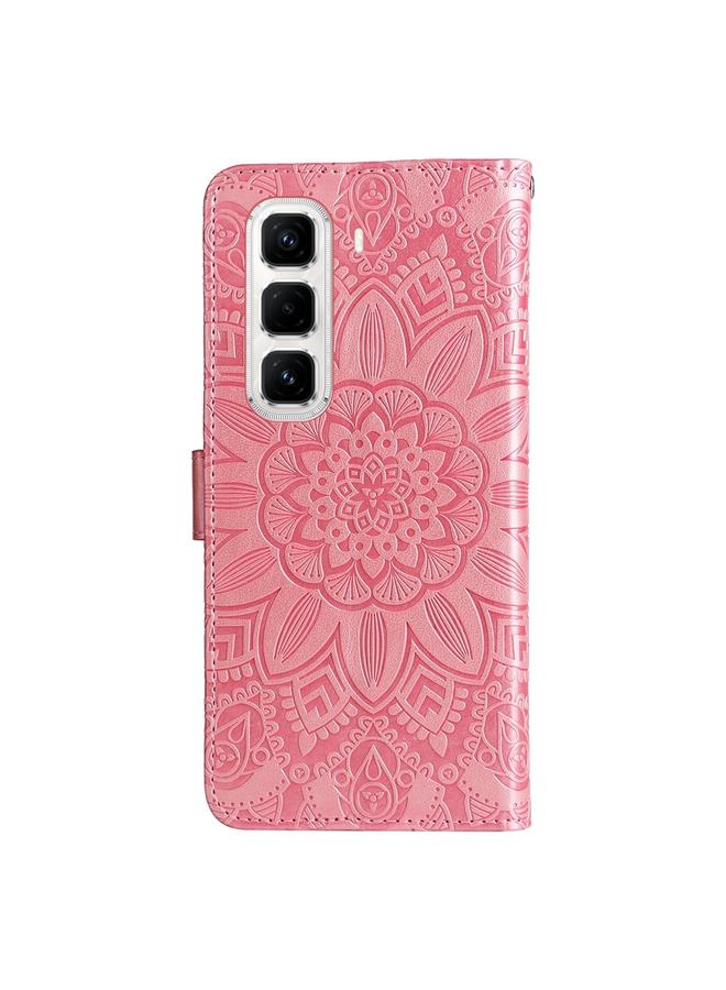 Zaboon Case For Infinix Hot 50 Pro+ 4G Embossed Sunflower Leather Phone Case - Image 3