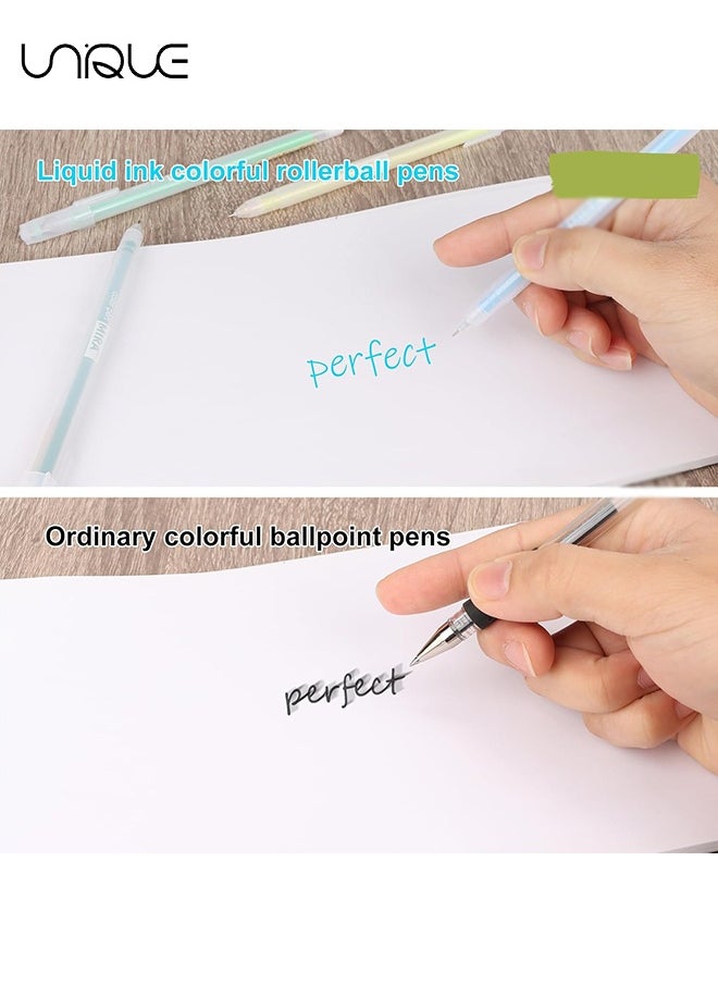Multicolor Gel Ink Pens, 12 Pcs Ink Rollerball Pen, 0.5mm Fine Point Ballpoint Pens, Waterproof Gel Pen for Artists, Students, and Planners, Drawing and Outlining（12 Colors）