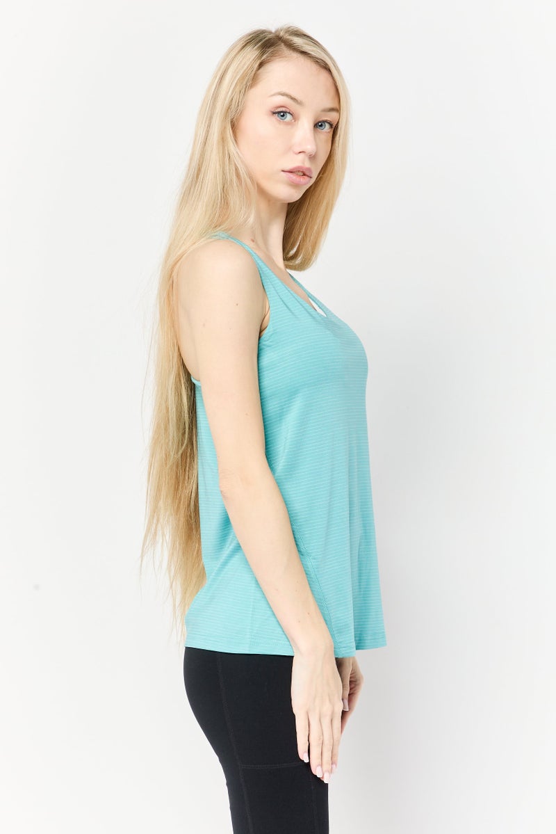 SKECHERS Women Sportswear Fit Sleeveless Padded Training Top, Dark Turquoise - Image 3