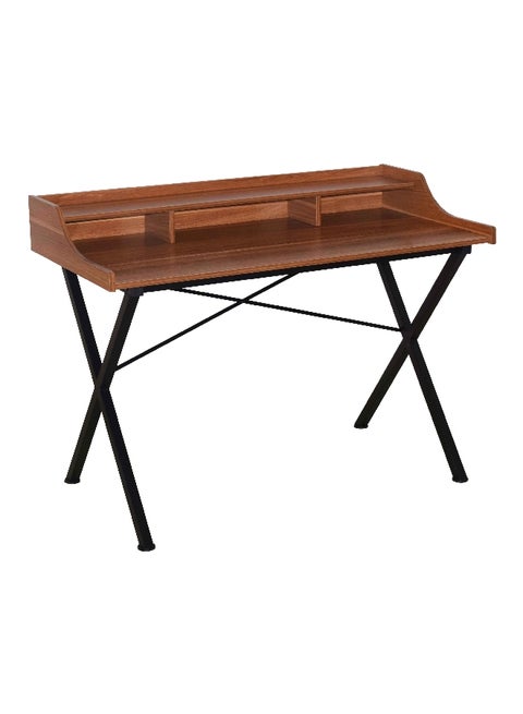 مكتب كمبيوتر مستطيل بلون الجوز والأسود، بأبعاد 120 × 60 × 74-88 سم CD-18137