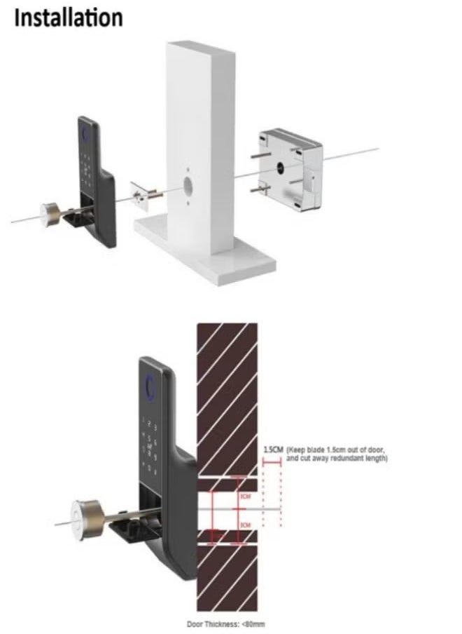 ASIV - Fingerprint Door Lock Waterproof Outdoor Gate Lock Tuya App Digital Passcode IC Card Keyless Front Door Electronic Lock - Image 1