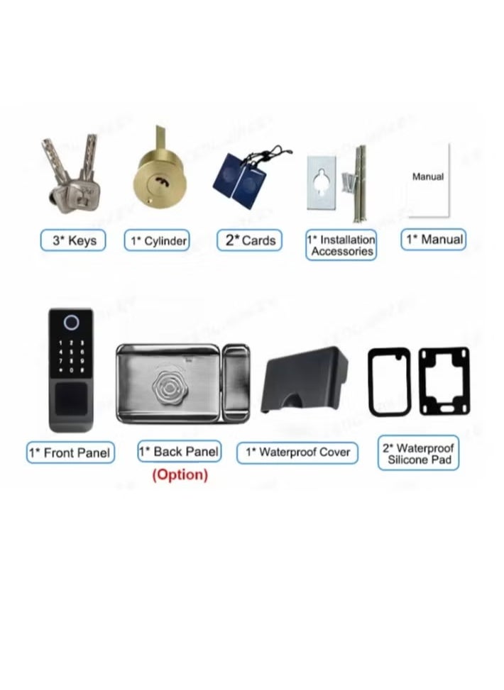 ASIV - Fingerprint Door Lock Waterproof Outdoor Gate Lock Tuya App Digital Passcode IC Card Keyless Front Door Electronic Lock - Image 1