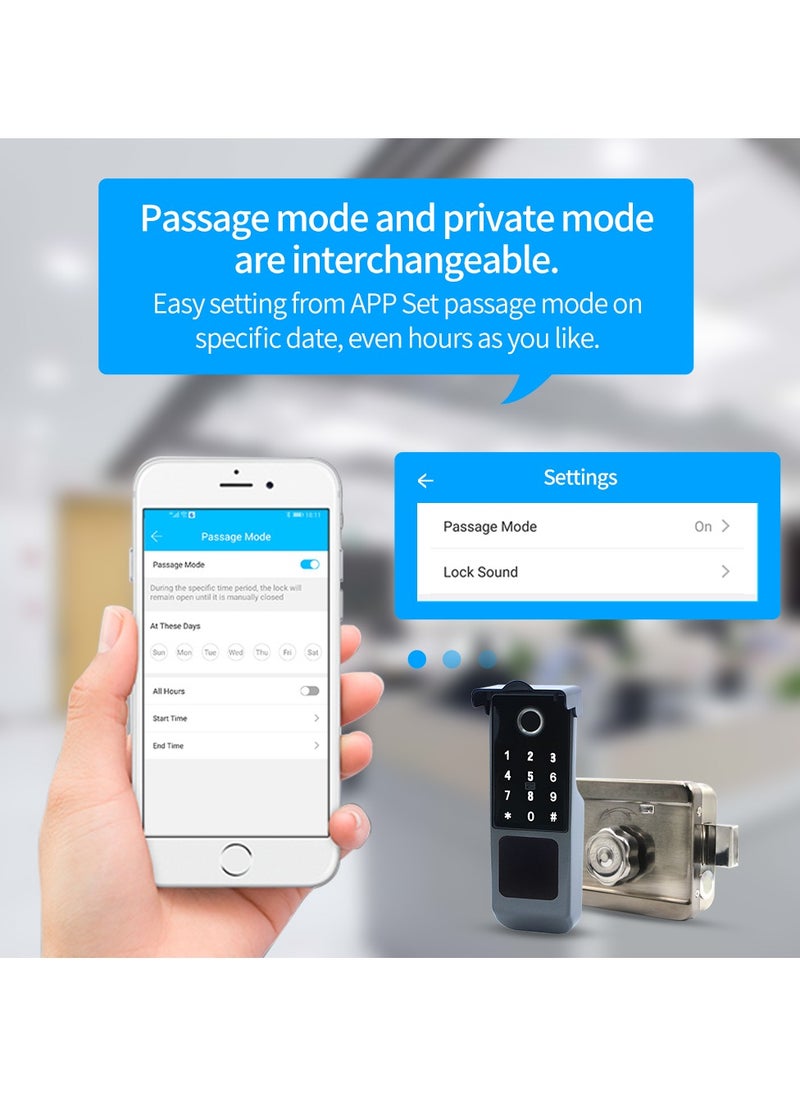 ASIV - Fingerprint Door Lock Waterproof Outdoor Gate Lock Tuya App Digital Passcode IC Card Keyless Front Door Electronic Lock - Image 1