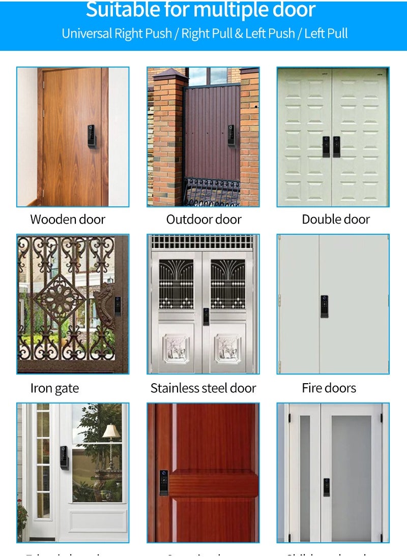 ASIV - Fingerprint Door Lock Waterproof Outdoor Gate Lock Tuya App Digital Passcode IC Card Keyless Front Door Electronic Lock - Image 1