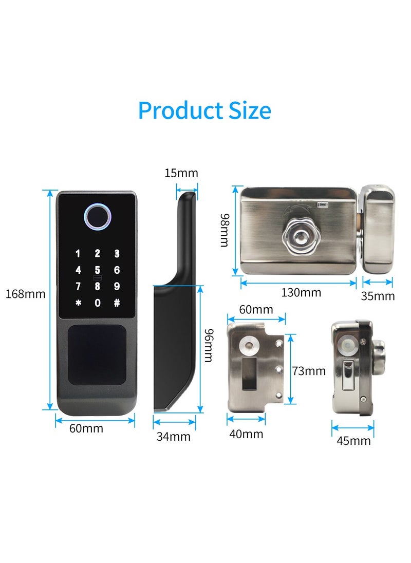 Fingerprint Door Lock Waterproof Outdoor Gate Lock Tuya App Digital Passcode IC Card Keyless Front Door Electronic Lock - pzsku/ZD74E56B51AE932C0830DZ/45/_/1732351894/342f14b8-779c-4e42-88c6-ff5ed82193a0