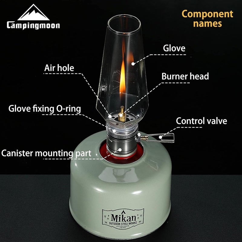 camping moon فوانيس غاز التخييم CAMPINGMOON مع علبة فوانيس خشبية T-1 - Image 4