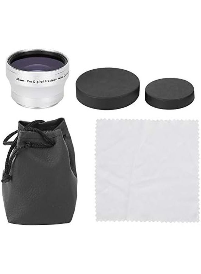 37mm 0 45x Wide Angle Lens With Magnifying Lens Dust Cloth And Bag For Camcorder - Image 2