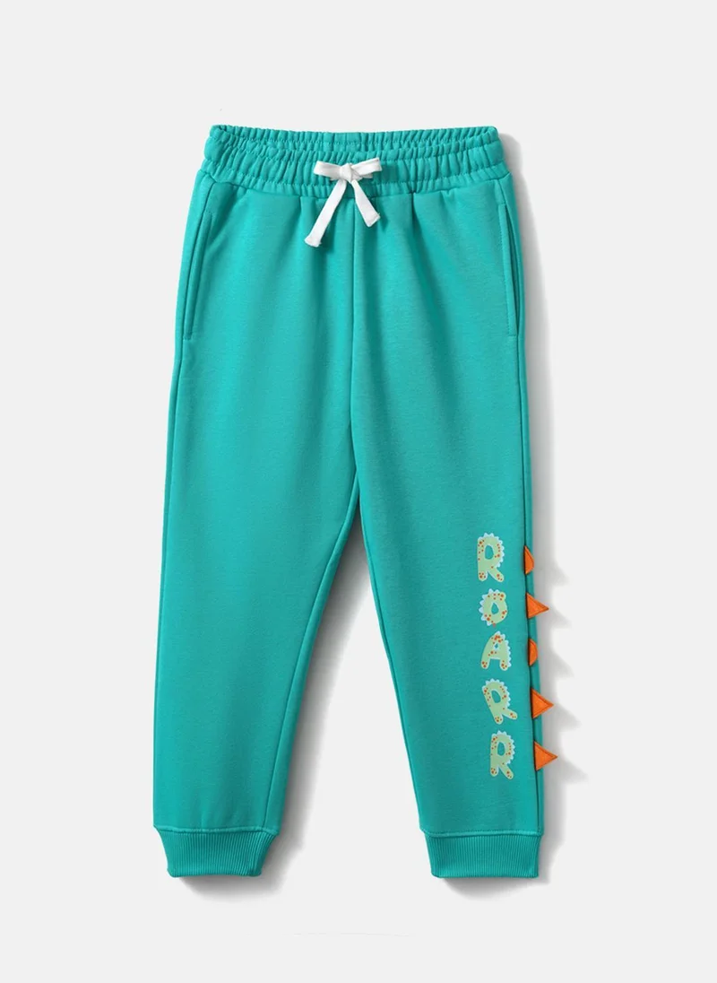 Nautinati Green Nautinati Boys’ Green Fleece Set of Alligator Print Sweatshirt and Joggers for Men | Best Price UAE