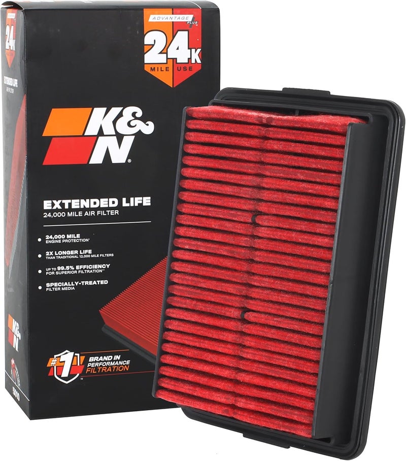 K&N Extended Life 24,000 Mile Engine Air Filter for Hyundai/Kia - Image 1