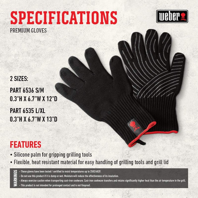 Weber Premium Gloves, L/XL, x Large, Large/X-Large (Pack of 1), Black - Image 2