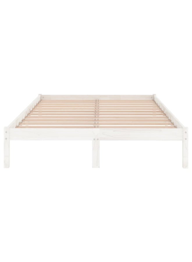 vidaxl 810013  Bed Frame without Mattress White Solid Wood 120x200 cm 810013 - Image 4