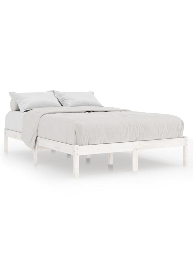 vidaxl 810013  Bed Frame without Mattress White Solid Wood 120x200 cm 810013 - Image 1
