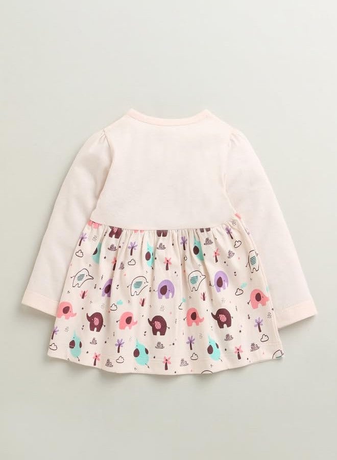 BUMZEE Baby Girls Cotton Knee Length Fit & Flare Dress Peach - 0-3 Months (Peb10675B-pch) - Image 3