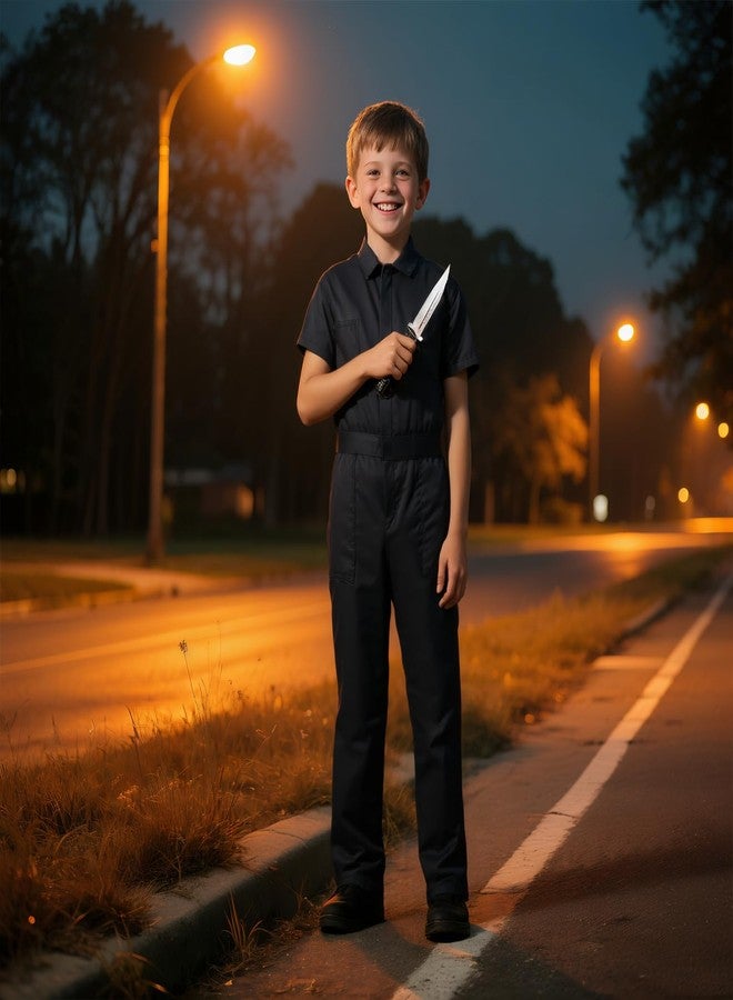 VZQI Kids Coveralls for Boys Navy Coveralls Mechanic Suit Halloween Lightweight Coveralls Jumpsuit Short Sleeve S - Image 5