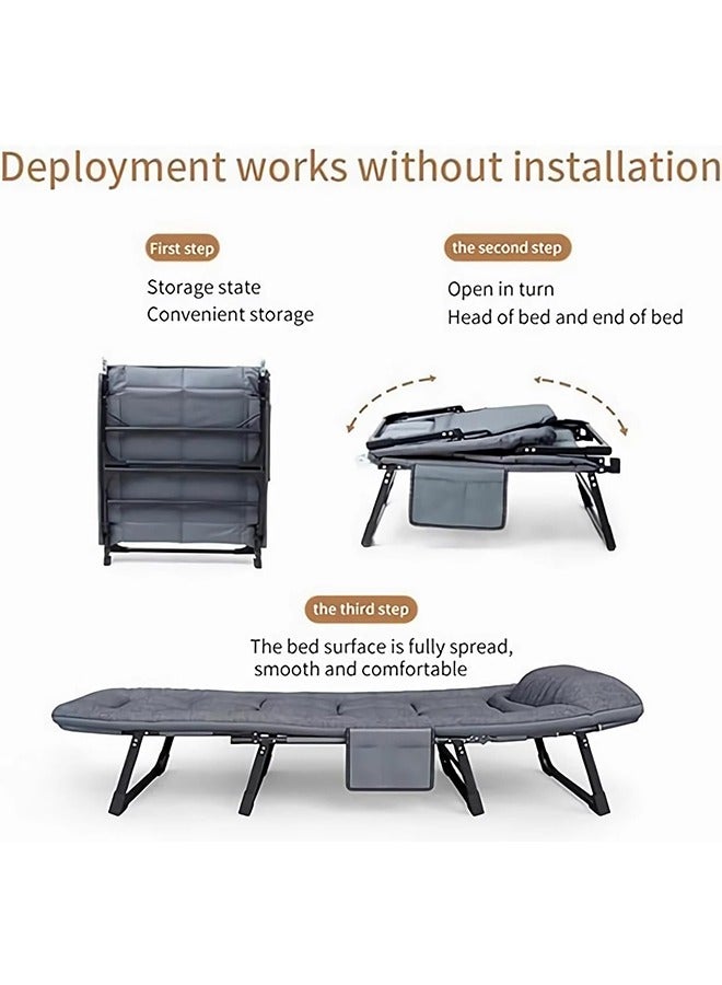 JCB CHIC Vital Premium Camping Bed Folding Bed 160 KG Capacity 8 Legs Luxury Recliner Bed Lounge Chair Adult Bed for Outdoor Beach Bed Office Camping Indoor Outdoor Foldable Lounger - Image 4
