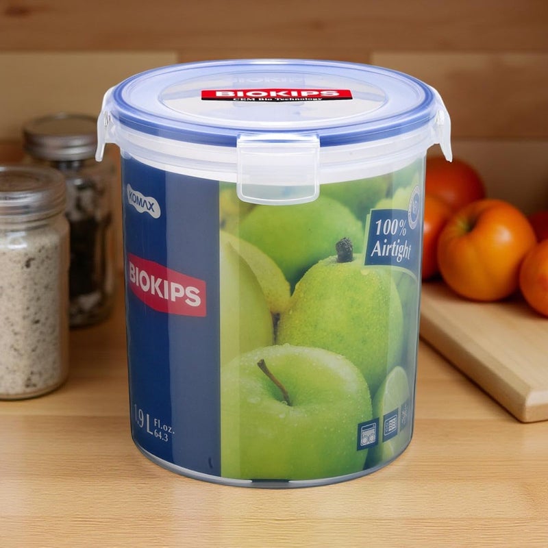 كوماكس حاوية تخزين الطعام المستديرة Biokips مع غطاء، بسعة 1.9 لتر - Image 4