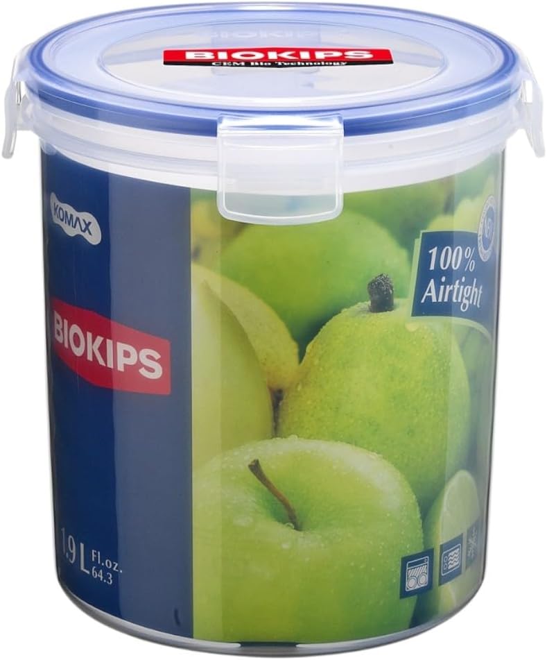 كوماكس حاوية تخزين الطعام المستديرة Biokips مع غطاء، بسعة 1.9 لتر - Image 1