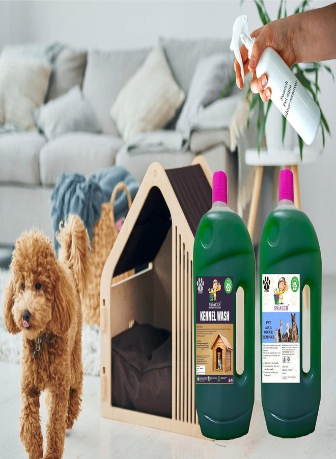 swacch Kennel Wash + Pet Aqua Odour Remover 1 Litre Combo Pack of 2 Jasmine I Floor Cleaner Liquid I Economical Pack I Dog and Cat Friendly - Image 2