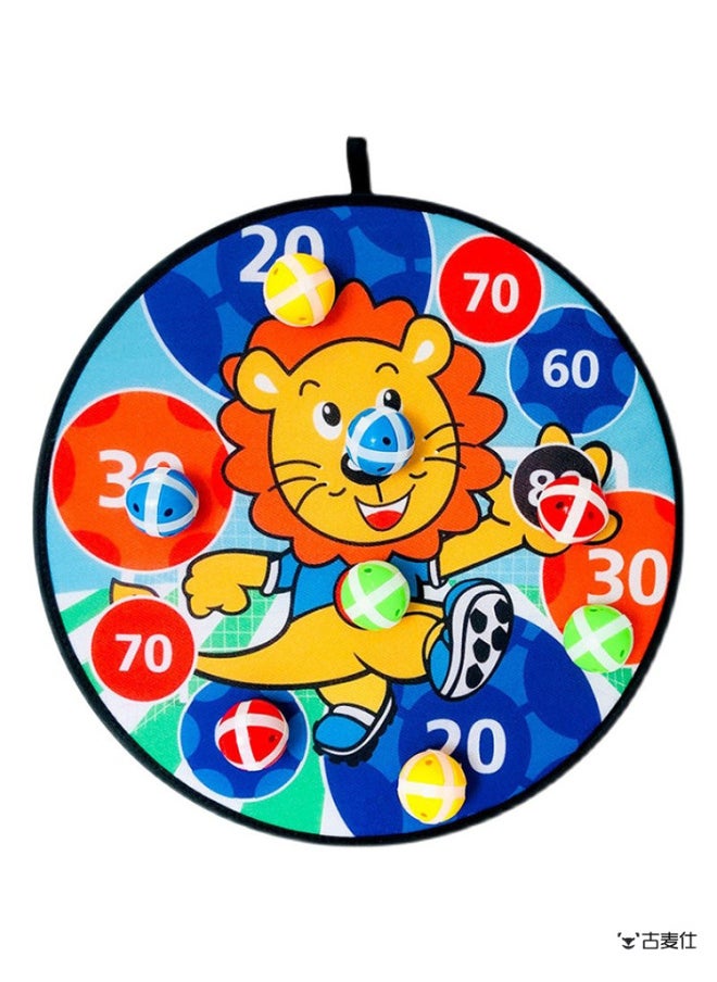 null - Children's Dart Board Sticky Ball Toy Touching High Throwing Sticky Ball Target Parent-Child Interaction Boys Indoor Sports Ball-Color:Fruit Target + 8 Balls (comes With Hook) - Image 1
