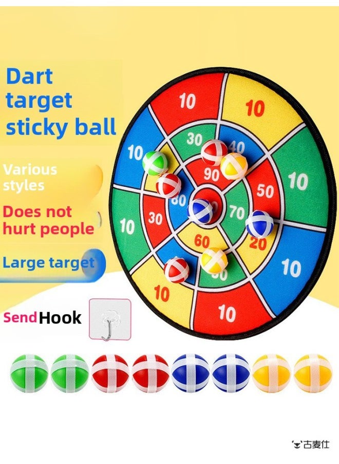 null - Children's Dart Board Sticky Ball Toy Touching High Throwing Sticky Ball Target Parent-Child Interaction Boys Indoor Sports Ball-Color:Fruit Target + 8 Balls (comes With Hook) - Image 1