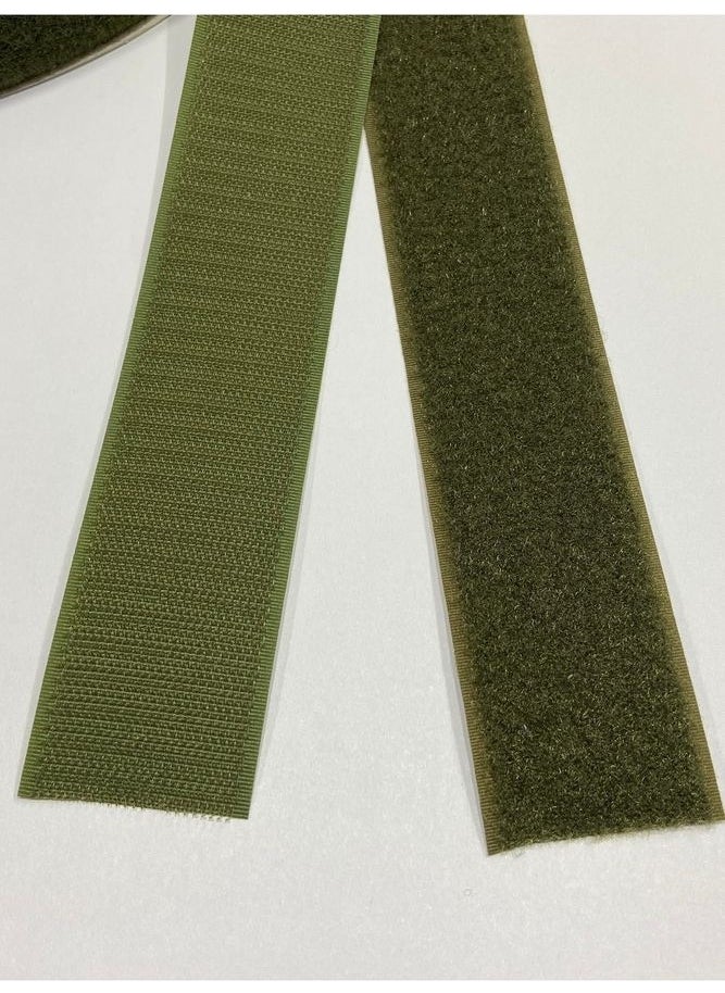 Karan Tuhafiye - Karan Haberdashery Khaki Green Velcro Tape Width 4 cm Length 1 Meter - Image 1