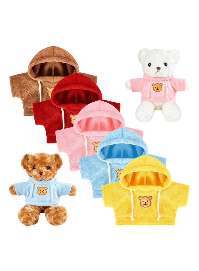 Zikra 5 Pcs Bear Clothes, Various Colors Tee Bear Hoodie, Bear Sublimation, Classic Tiny DIY Clothes for Bears Plush Bear Clothes Crew Neck Stuffed Animal Clothes Fit 35-45CM Stuffed Bear Dolls - Image 1