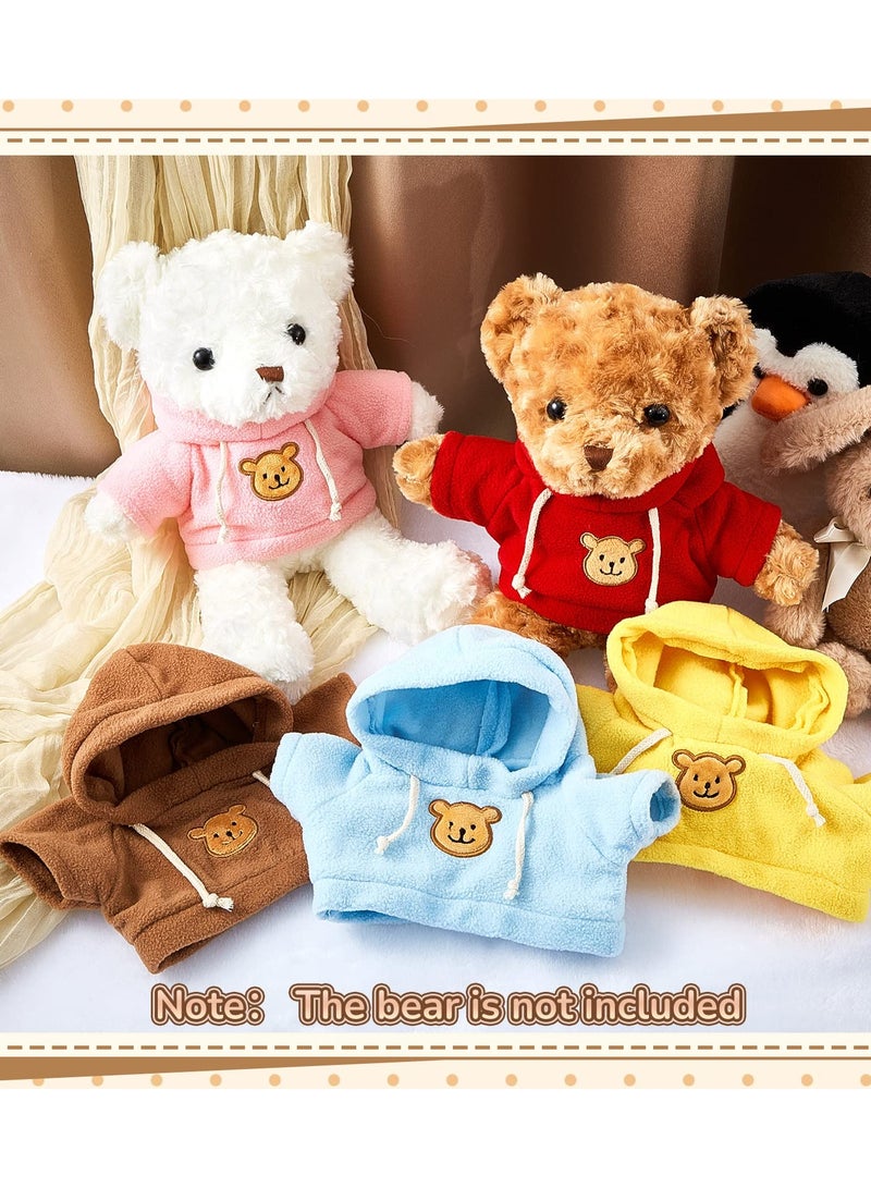 Zikra 5 Pcs Bear Clothes, Various Colors Tee Bear Hoodie, Bear Sublimation, Classic Tiny DIY Clothes for Bears Plush Bear Clothes Crew Neck Stuffed Animal Clothes Fit 35-45CM Stuffed Bear Dolls - Image 4