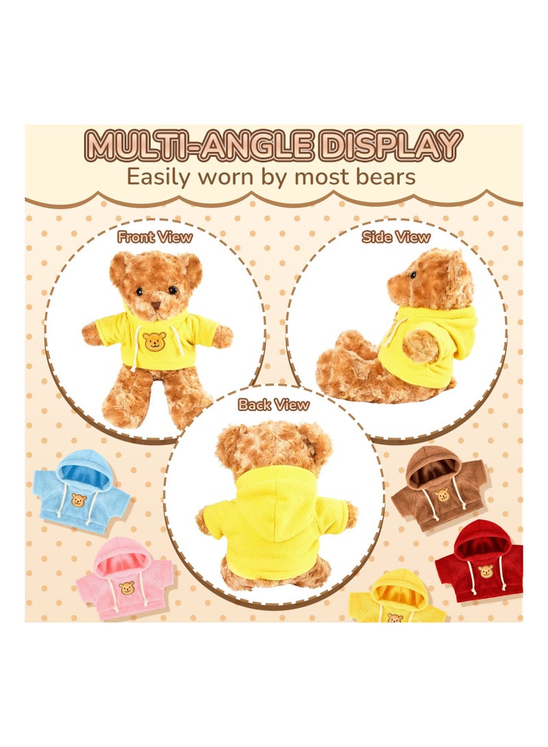 Zikra 5 Pcs Bear Clothes, Various Colors Tee Bear Hoodie, Bear Sublimation, Classic Tiny DIY Clothes for Bears Plush Bear Clothes Crew Neck Stuffed Animal Clothes Fit 35-45CM Stuffed Bear Dolls - Image 3