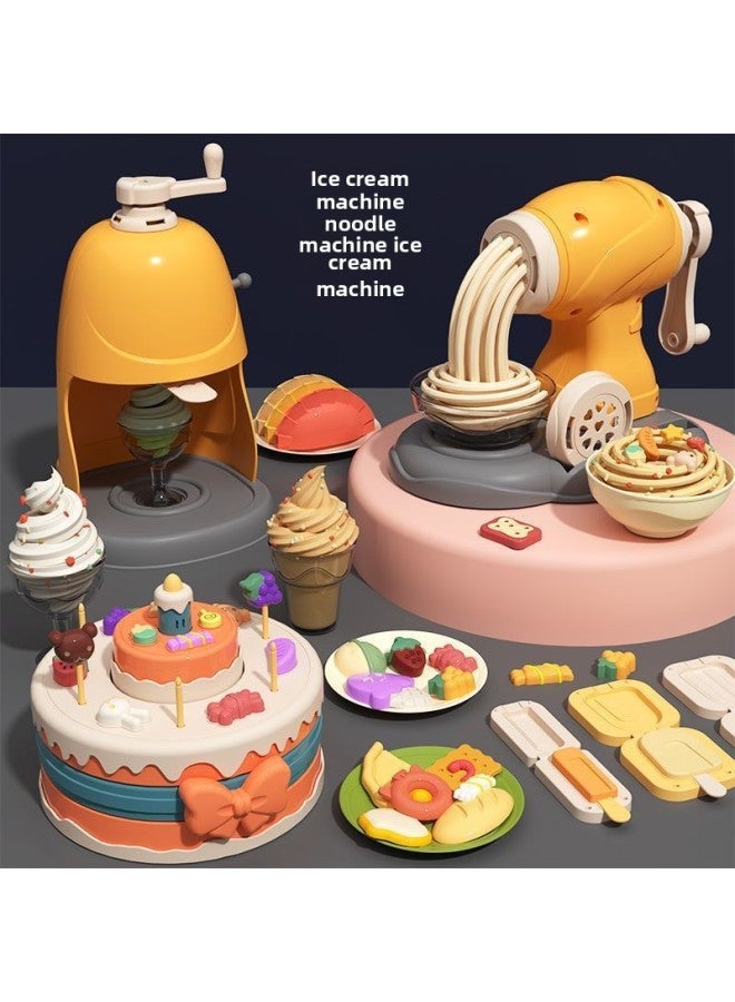 Ice Cream Clay Noodle Machine Plasticine Tool Mold Set Clay Kindergarten Girls Kidsren's Toys-Color:❥ ❤ [noodle Maker] 29-piece Set