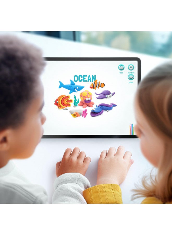 HEY CLAY Ocean: Shark, Octopus, Stingray Set - Air Dry Clay Kit 6 cans with Fun Interactive Instructions App Gift for Kids Age 3+ - Image 2