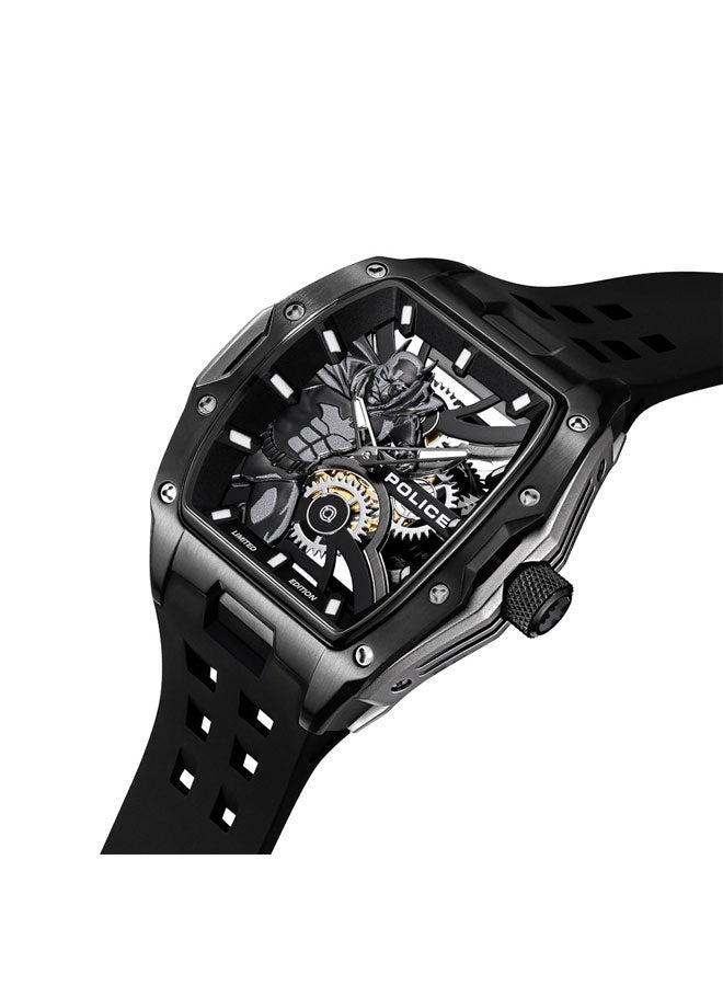 POLICE Men Limited Edition Gotham Black Dial Black Silicone Strap Analog Watch - 44.5mm - Image 2