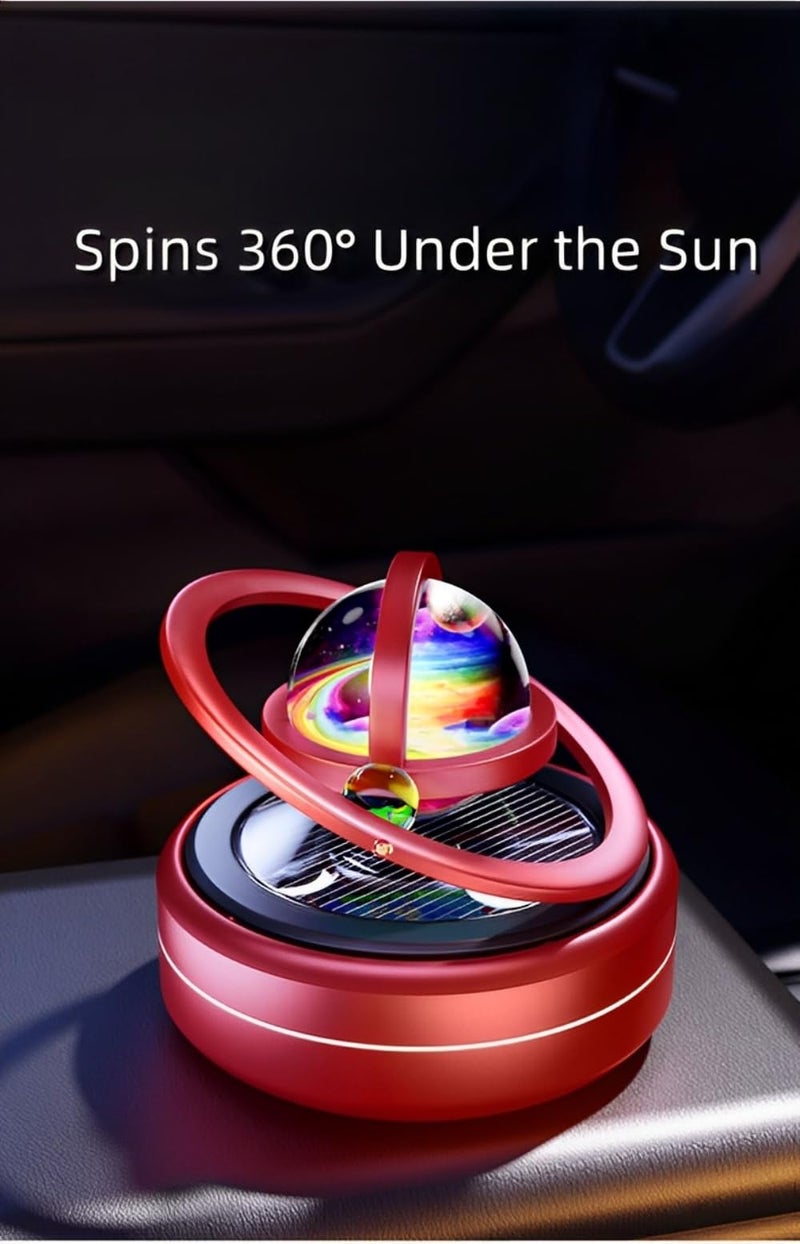 eaonitu Solar Celestial Fidget Spinner, Lucky Car Decoration Automatic Sun Powered Home Office & Automotive Accessories, Father's Day Birthday Gift Exchange, Aroma Diffuser Perfume Not Included (Galaxy Black) - Image 3