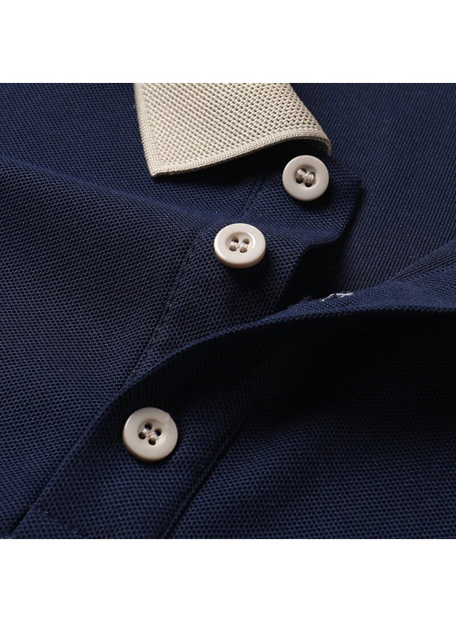 Tucano Men's Short Sleeve Business Casual Polo Shirt Fashionable All-match Top Men's Navy Blue XL - Image 3
