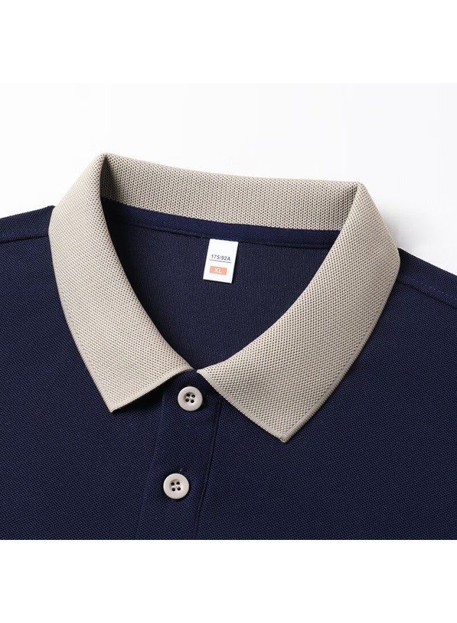 Tucano Men's Short Sleeve Business Casual Polo Shirt Fashionable All-match Top Men's Navy Blue XL - Image 1