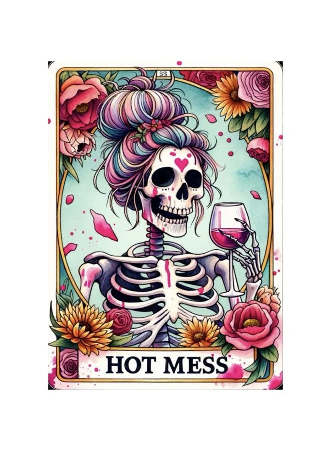 ckdiluy 5D Diamond Art Painting Kit, Hot Mess Floral Skull Design, Full Drill Round Crystal Paint with Accessories, DIY Wall Home Decor, Adult Crafts Gift 12x16 Inch - Image 1