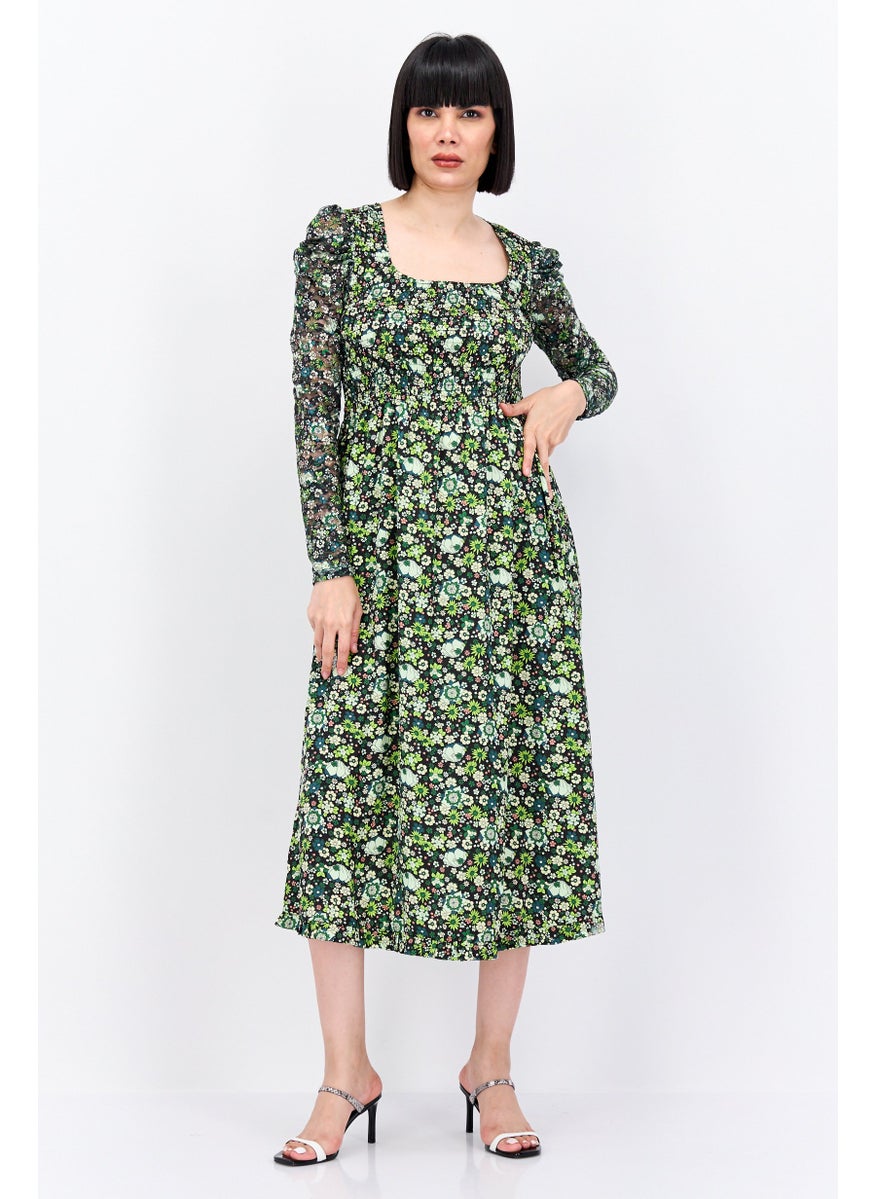 Scotch & Soda Women Printed Maxi Party Dress, Black  - Image 1