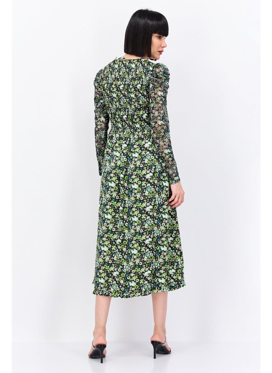 Scotch & Soda Women Printed Maxi Party Dress, Black  - Image 3