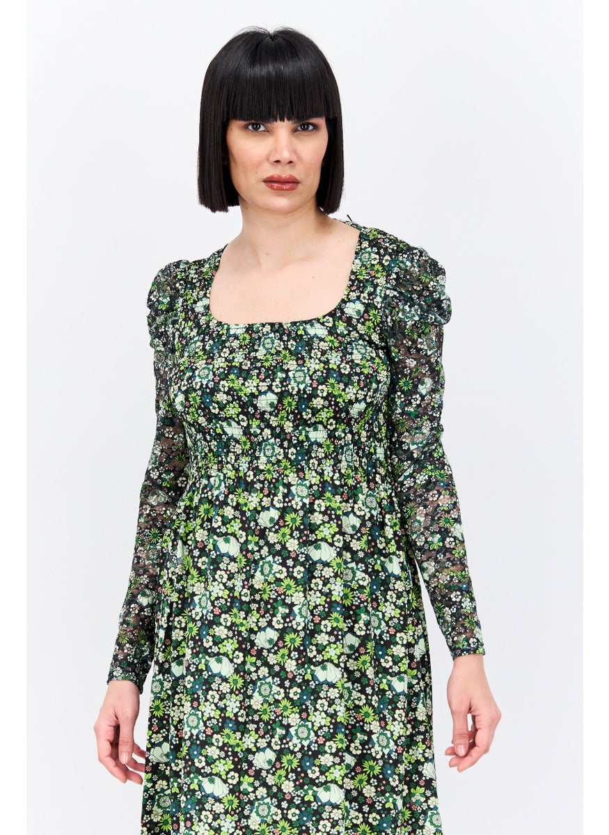 Scotch & Soda Women Printed Maxi Party Dress, Black  - Image 2