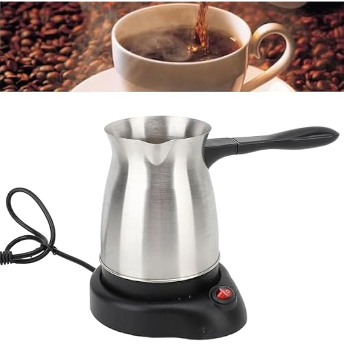 Labymos 600W Electric Turkish Coffee Maker With 600Ml Stainless Steel Pot Multifunctional For Espresso Tea  Milk Dual Protection Ergonomic AntiScald Handle - Image 5