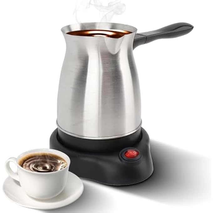 Labymos 600W Electric Turkish Coffee Maker With 600Ml Stainless Steel Pot Multifunctional For Espresso Tea  Milk Dual Protection Ergonomic AntiScald Handle - Image 1