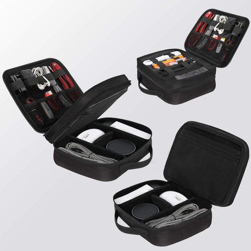 MATEIN Electronics Organizer Travel Case, Water Resistant Cable Organizer Bag for Travel Essentials, Gifts for Men, Storage Bag for Camera Accessories, Phone, Cord & Tablet, Black - Image 3