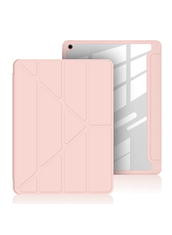 Suitable For Ipad10.9 Acrylic Y Folding Deformation Protective Case 10.2 Pen Slot Soft Case Leather Case Pro11/12.9 Case-Color:Light Pink (deformed)-Applicable Model:2025/2024（M2）air11