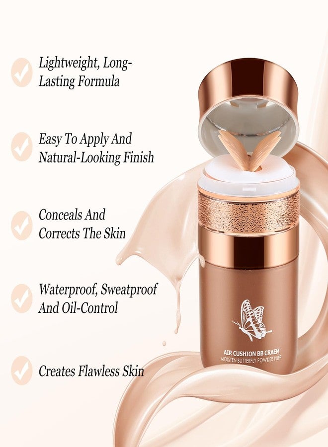 Boobeen Air Cushion BB Cream, Lightweight Moisturizing Foundation Face Makeup, Natural Matte Concealer for Dewy Finish, Conceal & Brighten Nude Base Primer Cream to Even Skin Tone, Long Lasting - Image 4