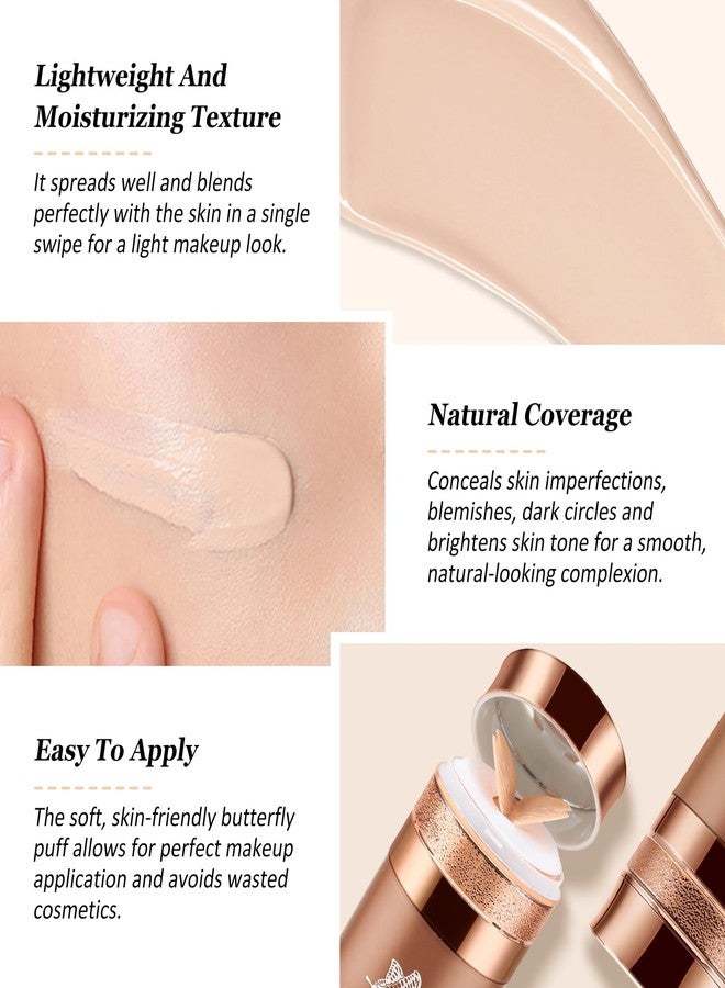 Boobeen Air Cushion BB Cream, Lightweight Moisturizing Foundation Face Makeup, Natural Matte Concealer for Dewy Finish, Conceal & Brighten Nude Base Primer Cream to Even Skin Tone, Long Lasting - Image 3